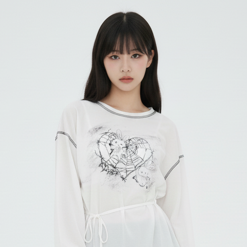 เสื้อแขนยาวผูกเอว รูดชายเสื้อ